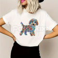 Rainbow Line Puppy Graphic T-Shirt – Artistic Vibrant Animal Print Unisex Crewneck Tee