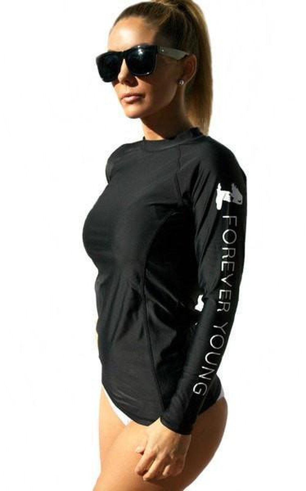 Forever Young Swimwear Forever Young Swimwear Rash Guard w/ Forever Young Logo — detail shot 10
