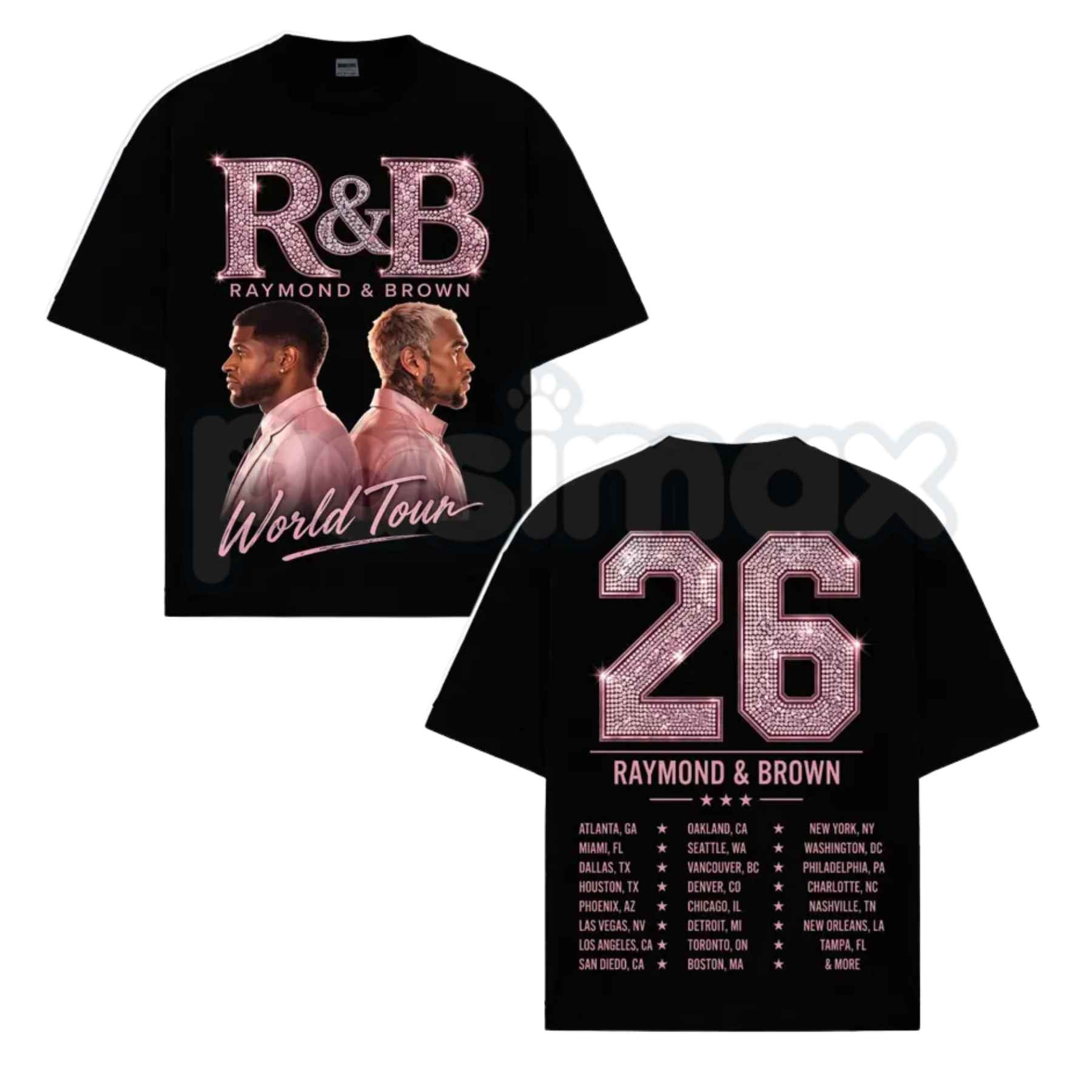 Raymond And Brown World Tour 2026 Premium Cotton T-Shirt – Vintage Concert Style Graphic Tee, Aesthetic Unisex Music Tour Merch Apparel