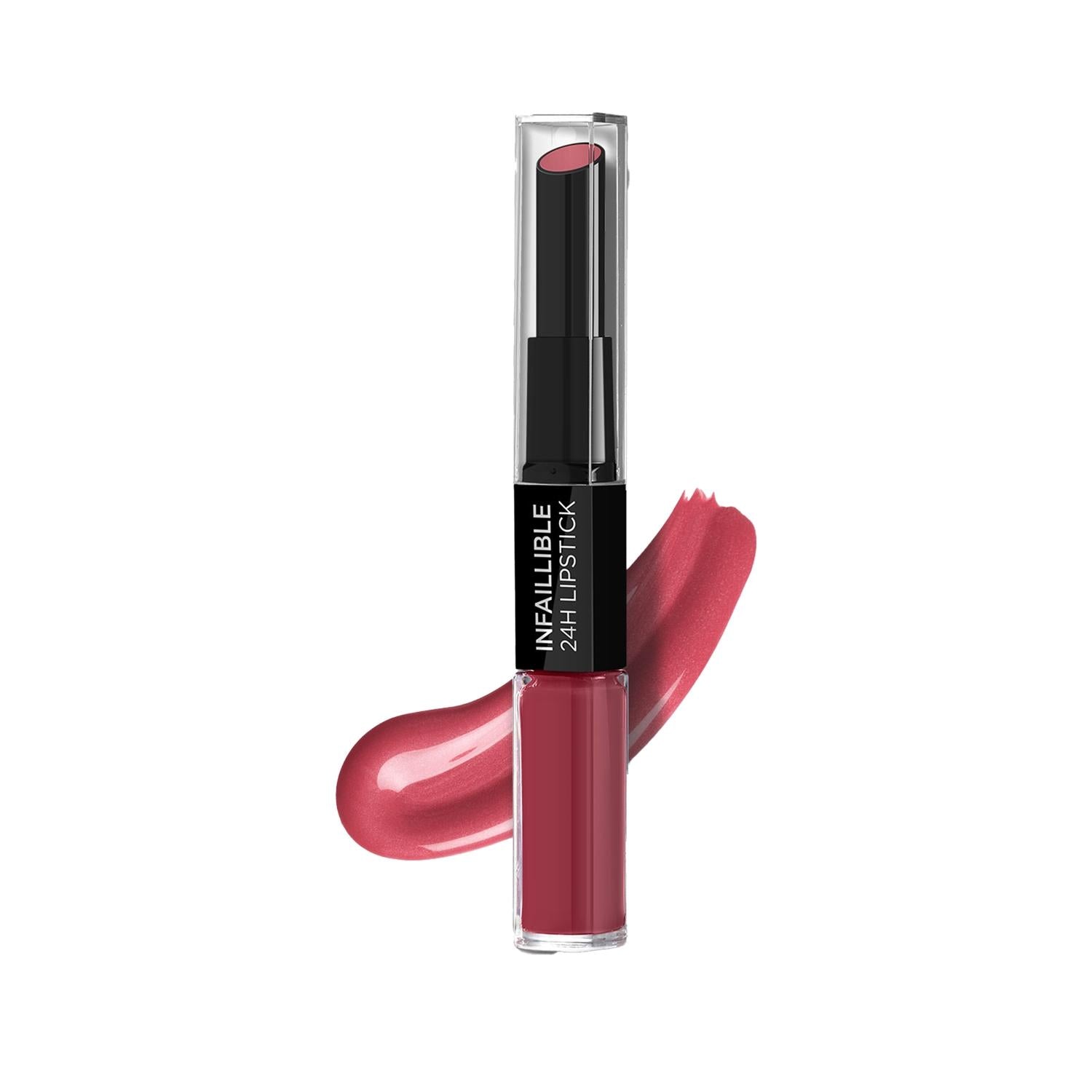 Loreal Paris Infaillible 2-Step Long-Lasting Lipstick and Lip Balm Combo - 804 Metro Proof Rose