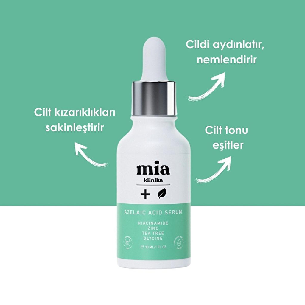 Mia Klinika Azelaic Acid Serum: Acne, Blemish & Hyperpigmentation Treatment | Tea Tree Oil & Zinc Infused | Reduce Redness & Even Skin Tone