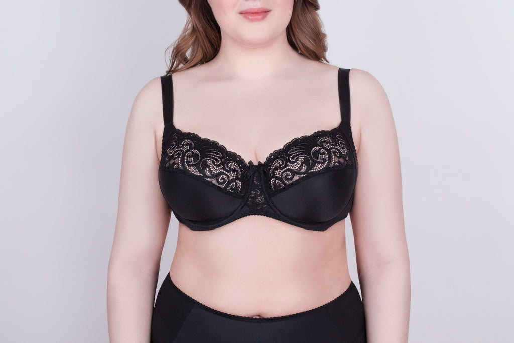 TheRanok.com Bra Milavitsa 120151 - Elastic & Lace, Double-Segment Cups, Wide Straps — detail close-up