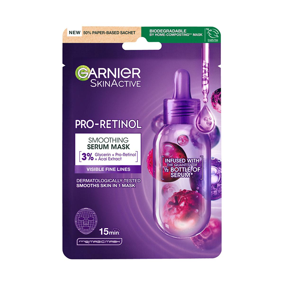 Garnier Pro-Retinol Sheet Mask: Anti-Aging Face Mask to Reduce Wrinkles & Fine Lines, Hydrating & Skin Smoothing
