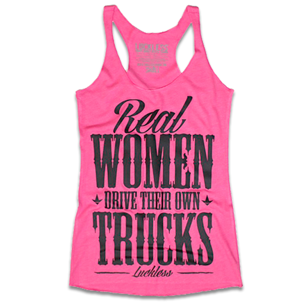 Luckless Outfitters Real Women Drive Their Own Trucks Tank Top — main product shot