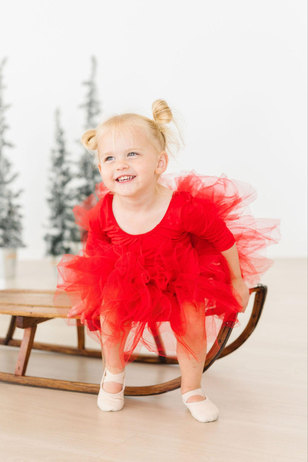 Mila & Rose ® Red 3/4 Tutu Leotard — alternative angle