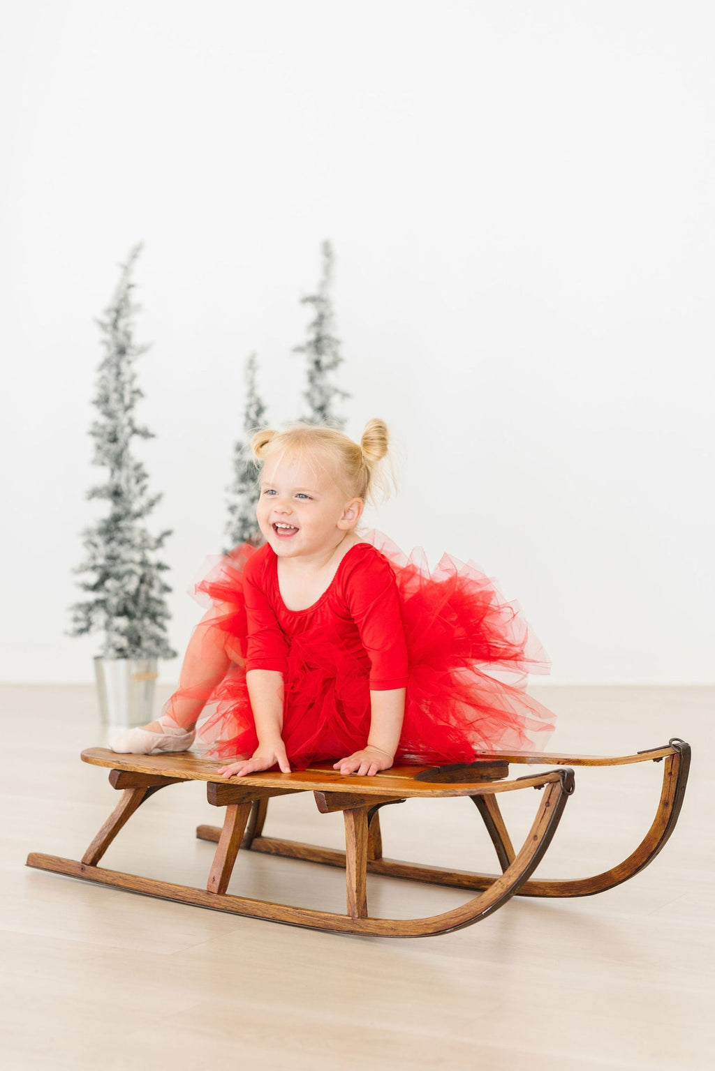 Mila & Rose ® Red 3/4 Tutu Leotard — in-use photo