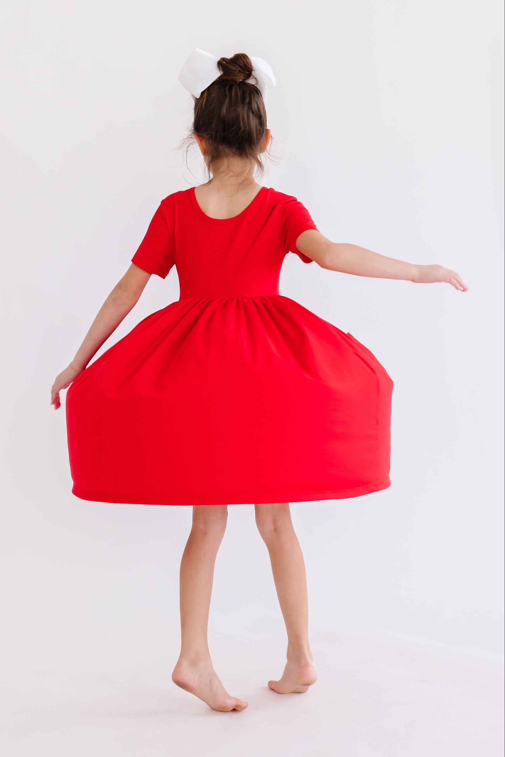 Mila & Rose ® Red S/S Pocket Twirl Dress — lifestyle context