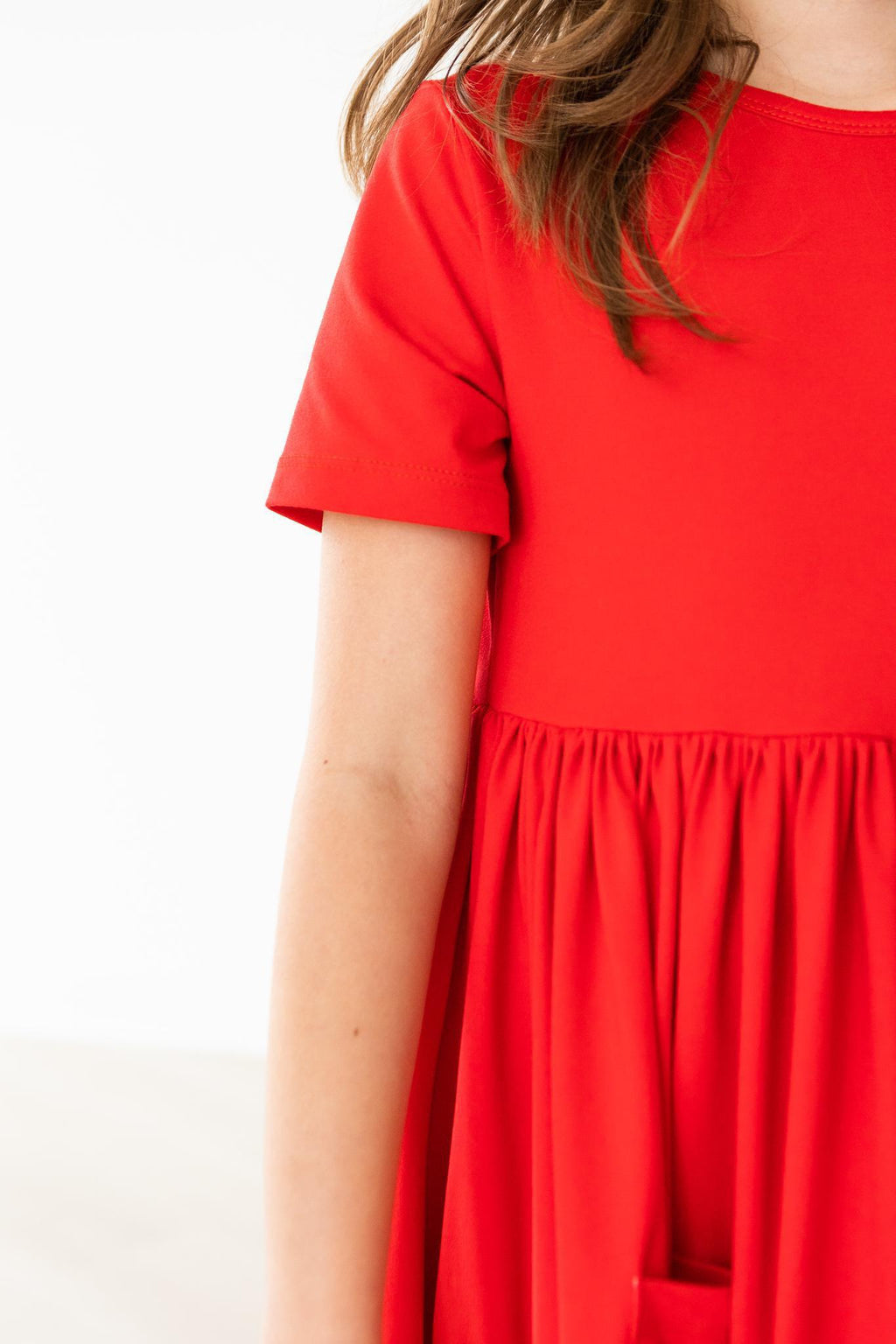 Mila & Rose ® Red S/S Pocket Twirl Dress — back view