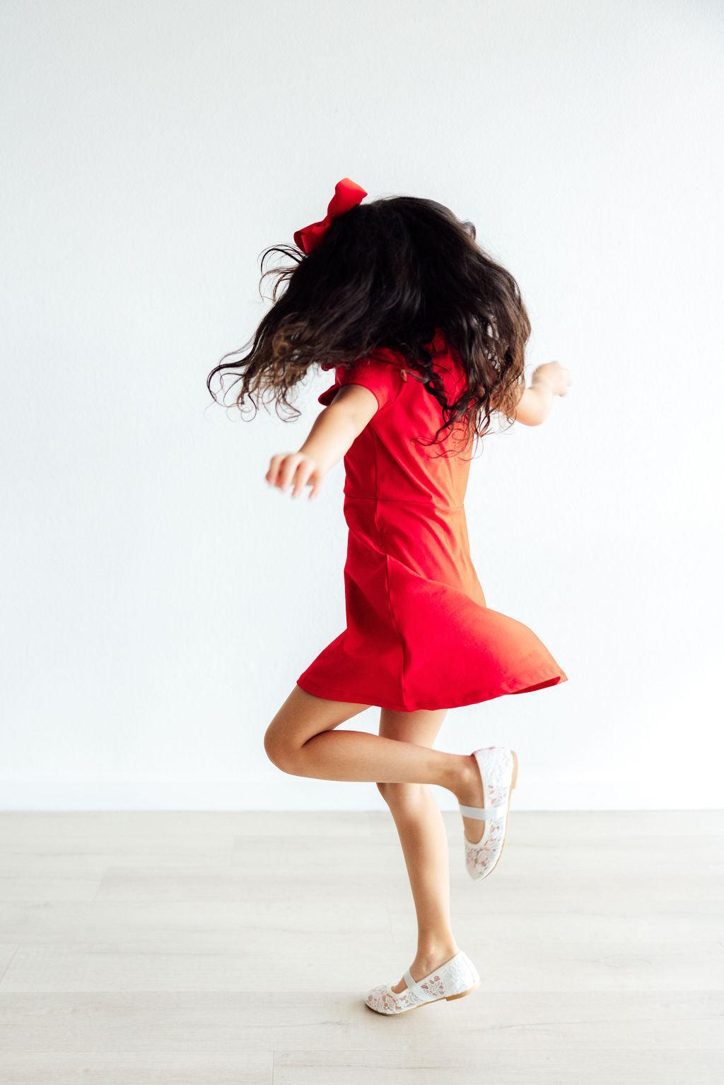 Mila & Rose ® Red S/S Polo Dress — side view