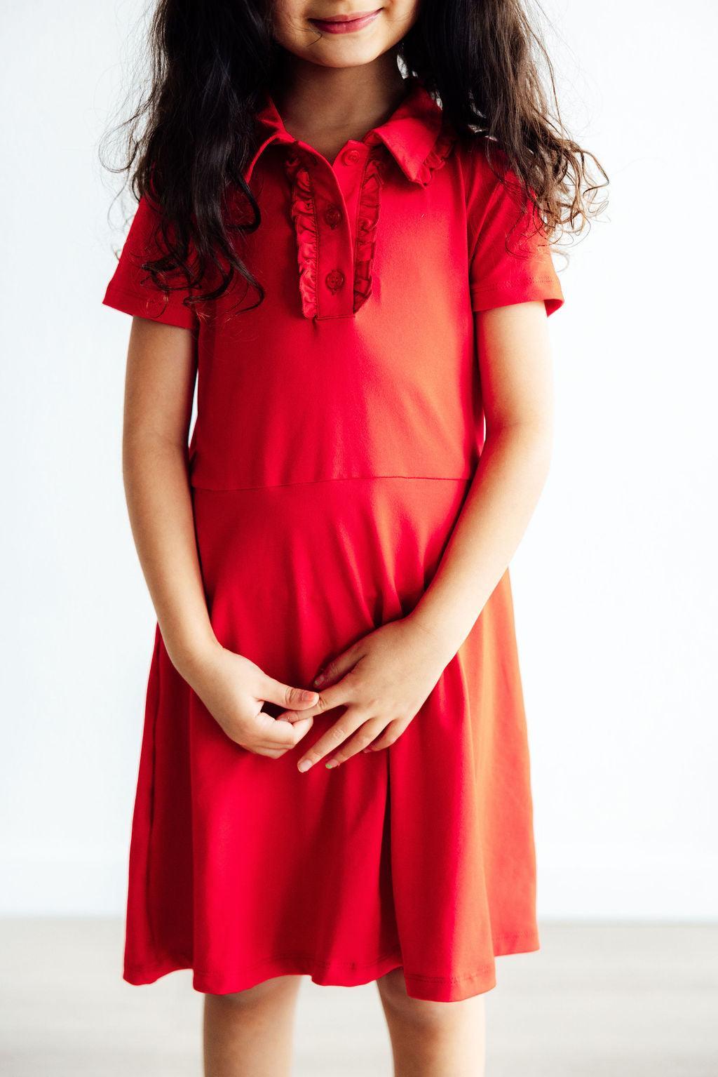 Mila & Rose ® Red S/S Polo Dress — main product shot