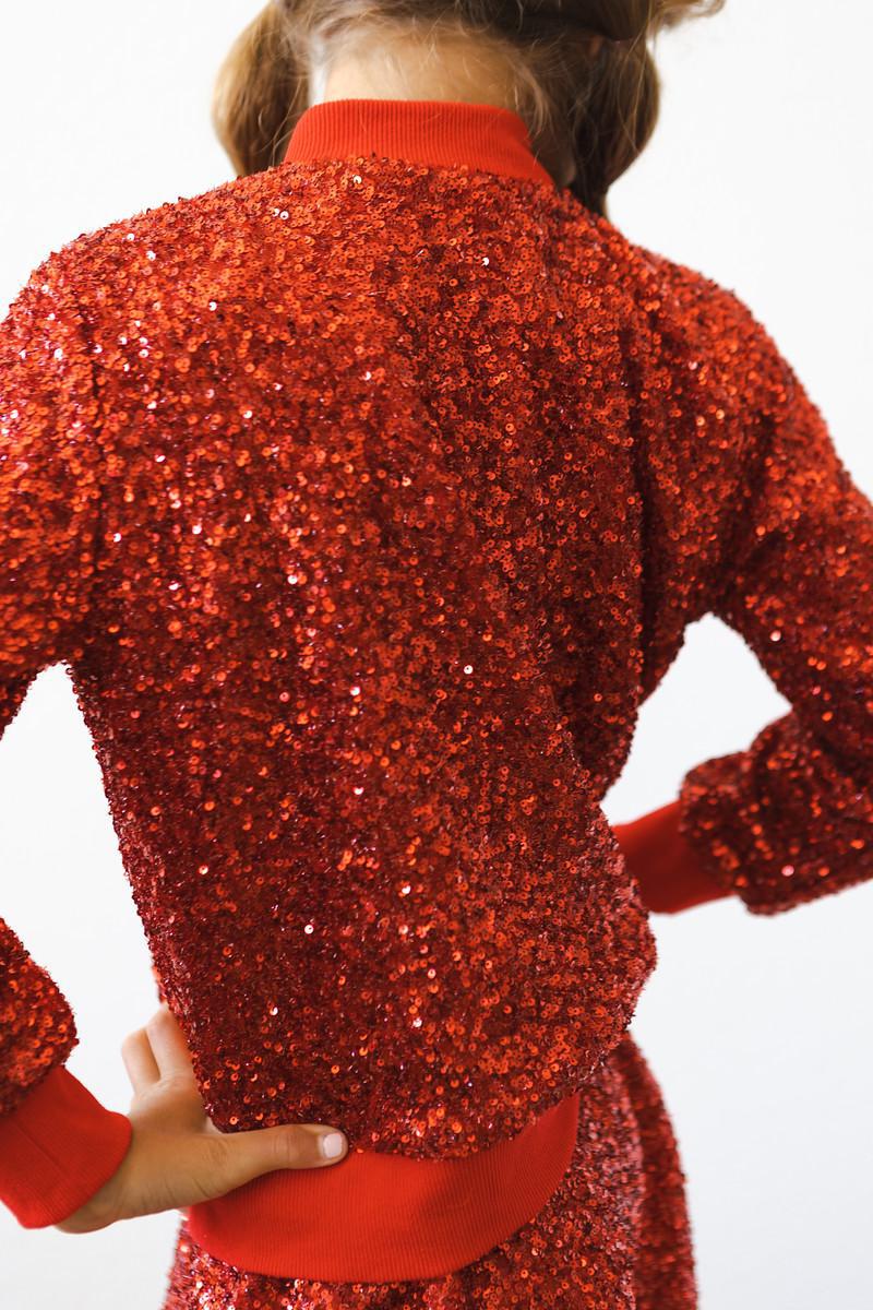 Mila & Rose ® Red Sequin Jacket — alternative angle