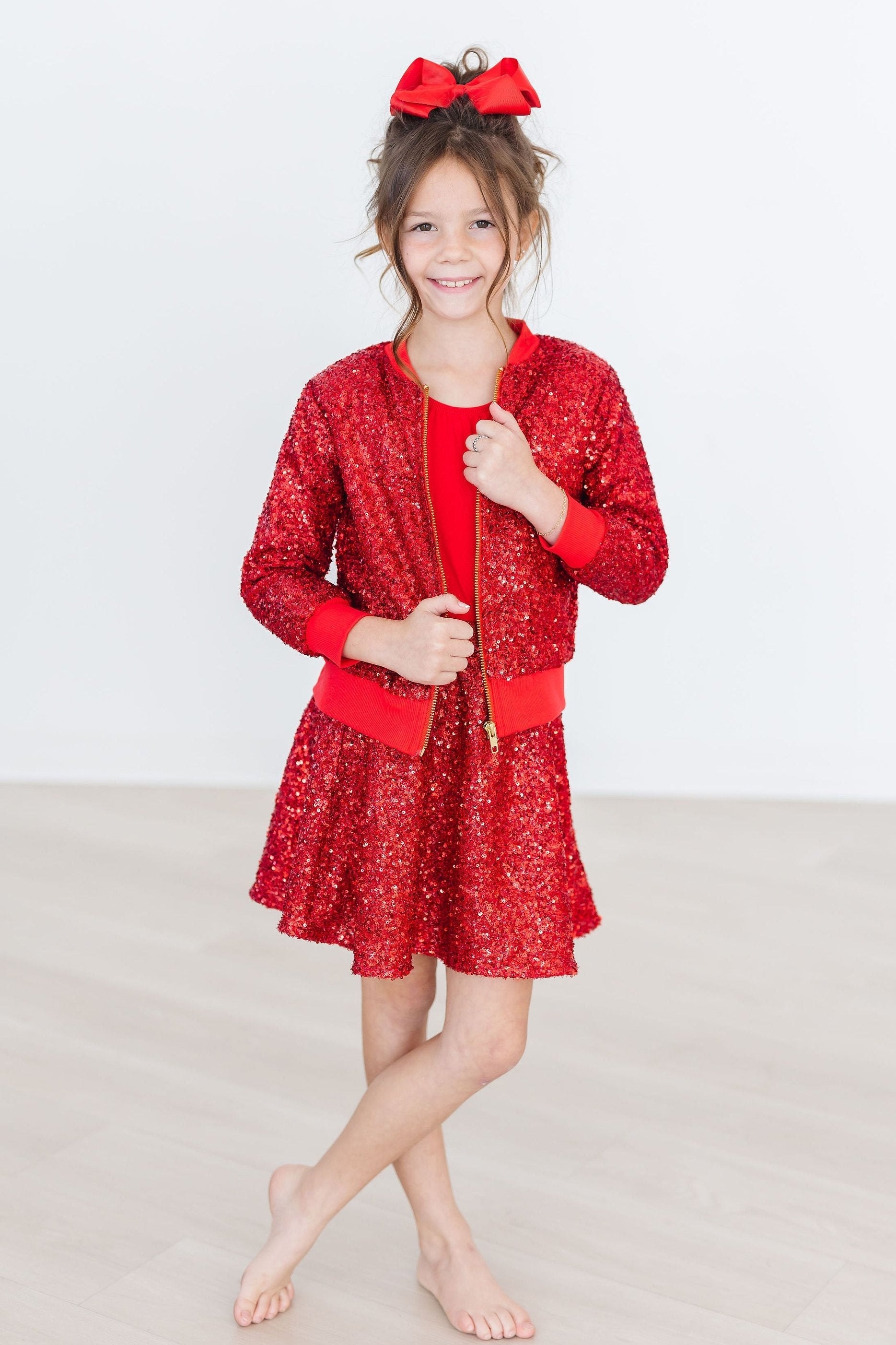 Mila & Rose ® Red Sequin Twirl Skort — lifestyle context