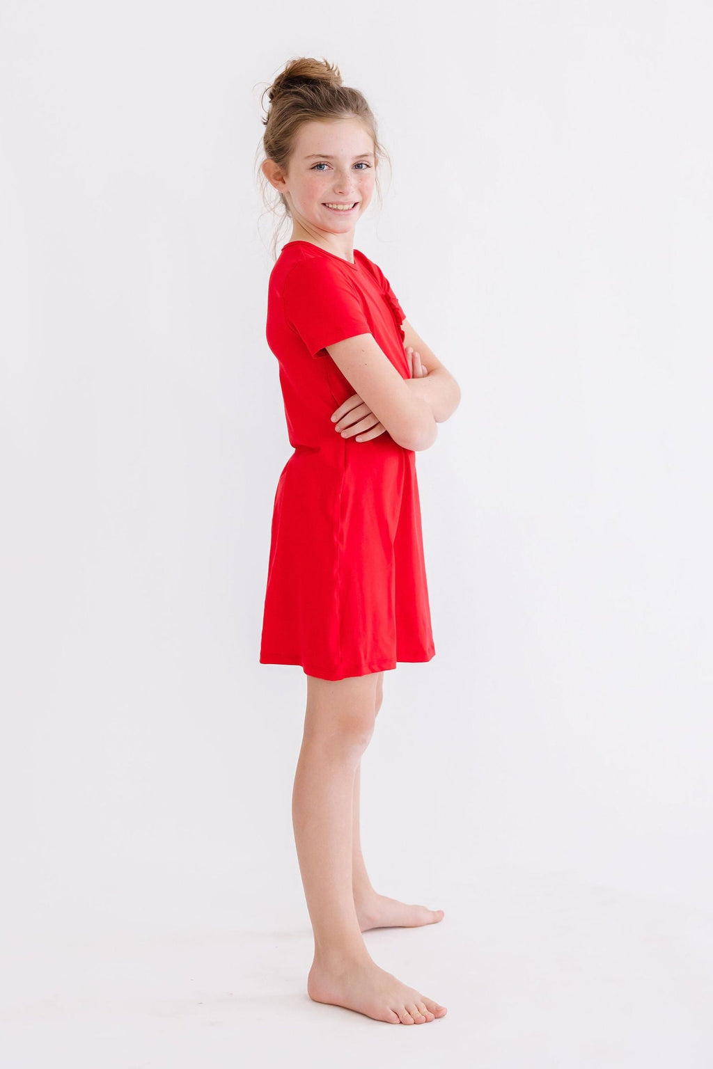 Mila & Rose ® Red T-Shirt Dress — detail close-up