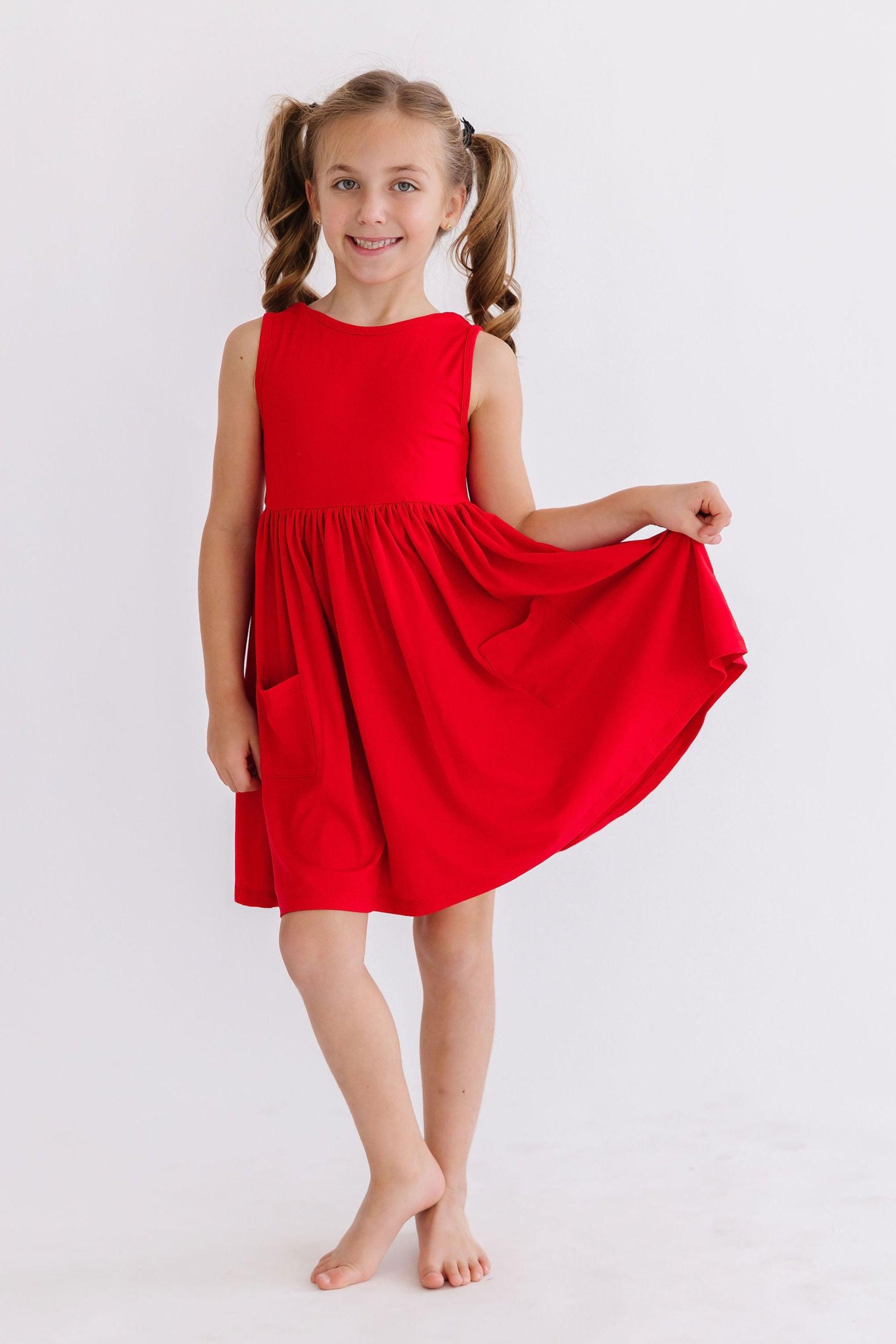 Mila & Rose ® Red Tank Pocket Twirl Dress — main product shot