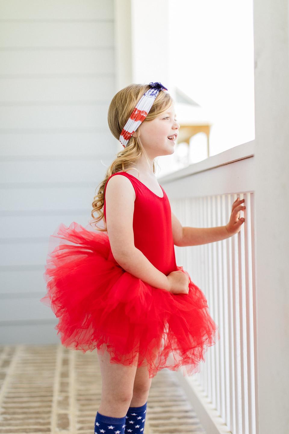 Mila & Rose ® Red Tank Tutu Leotard — detail close-up