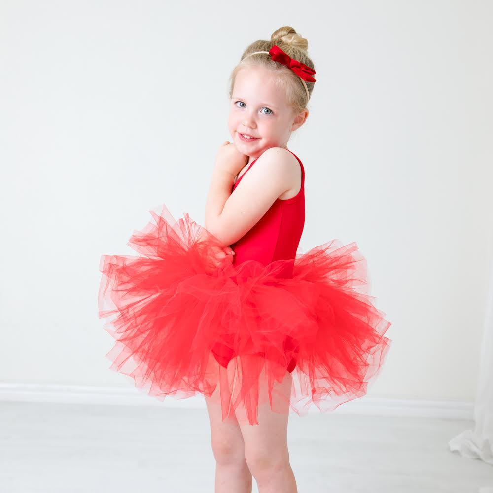 Mila & Rose ® Red Tank Tutu Leotard — back view