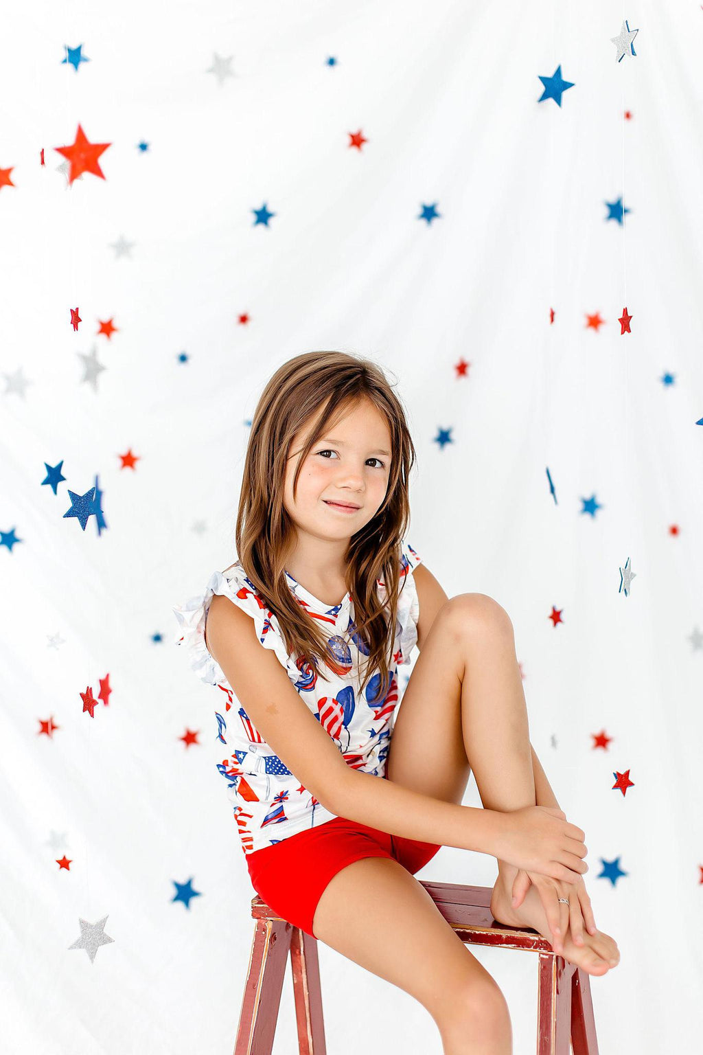 Mila & Rose ® Red Twirl Shorts — lifestyle context