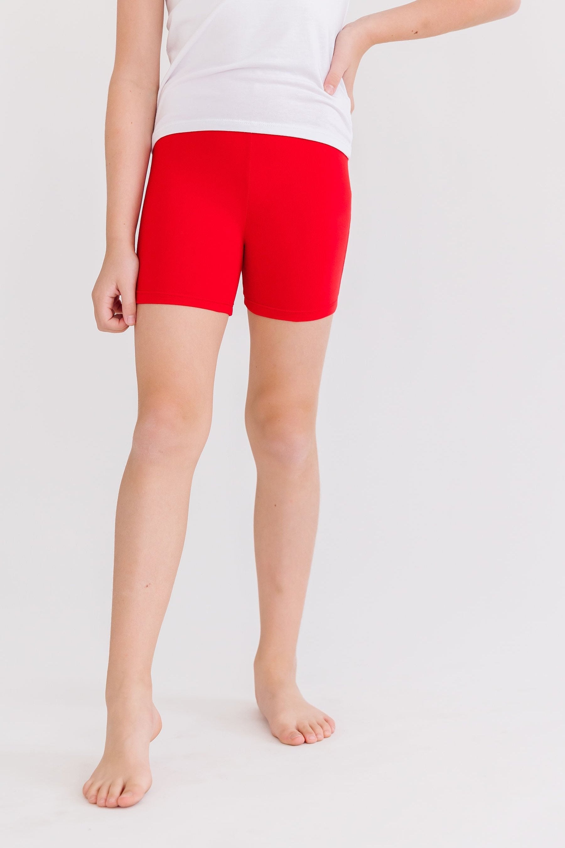 Mila & Rose ® Red Twirl Shorts — detail close-up