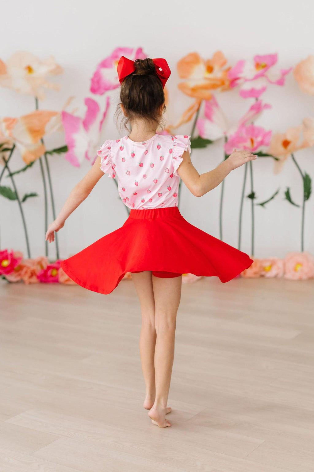 Mila & Rose ® Red Twirl Skort — detail close-up