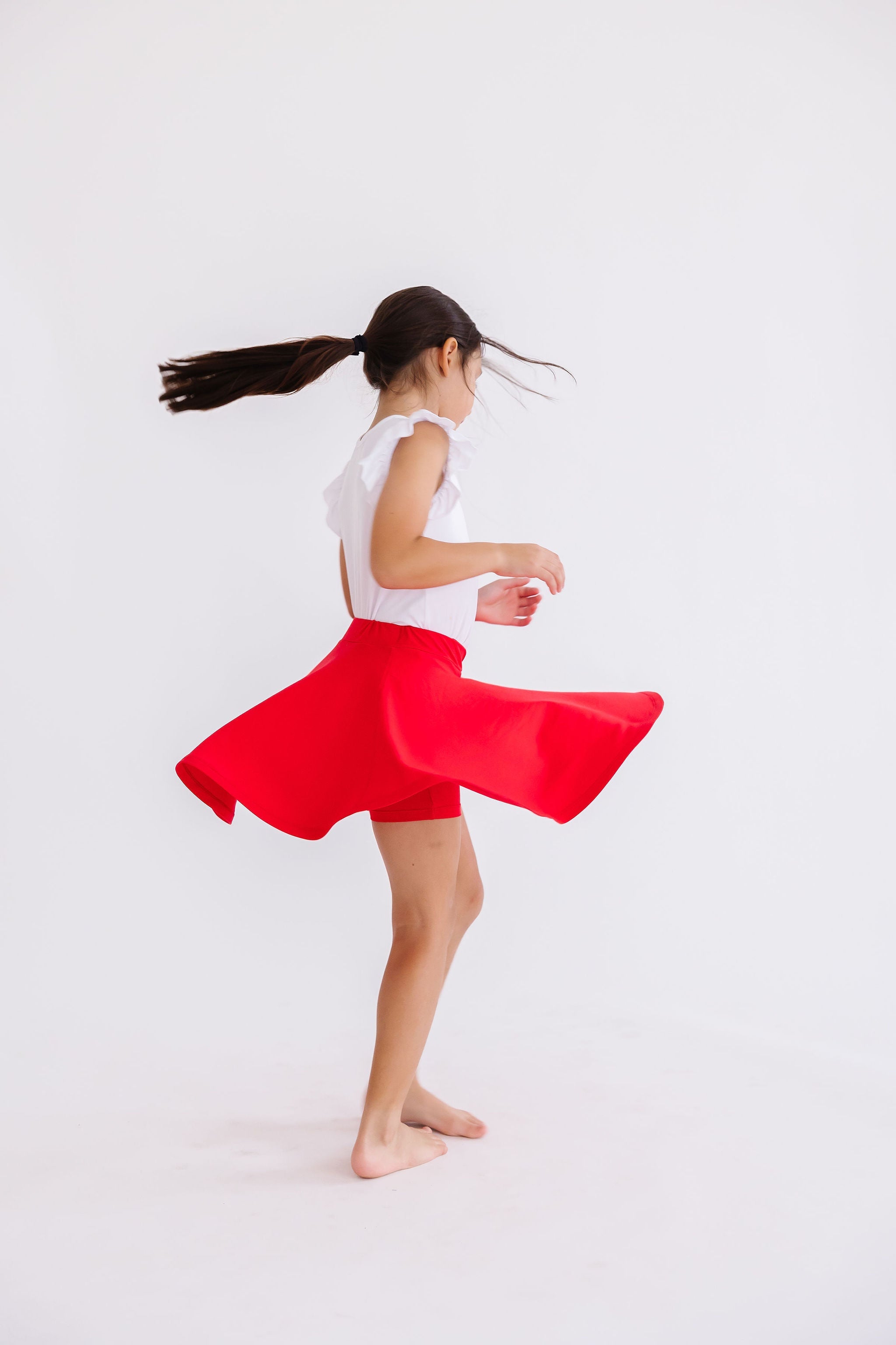 Mila & Rose ® Red Twirl Skort — side view