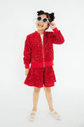 Mila & Rose ® Red Velvet Sequin Twirl Skort — main product shot