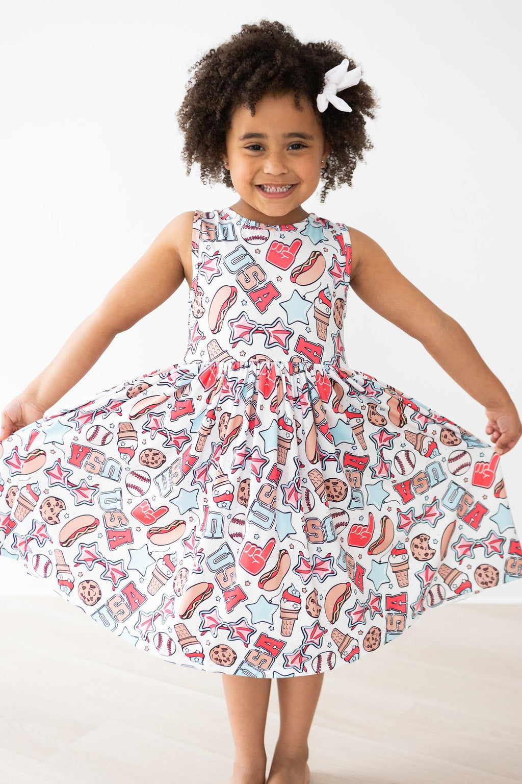 Mila & Rose ® Red, White & BBQ Tank Twirl Dress — detail close-up