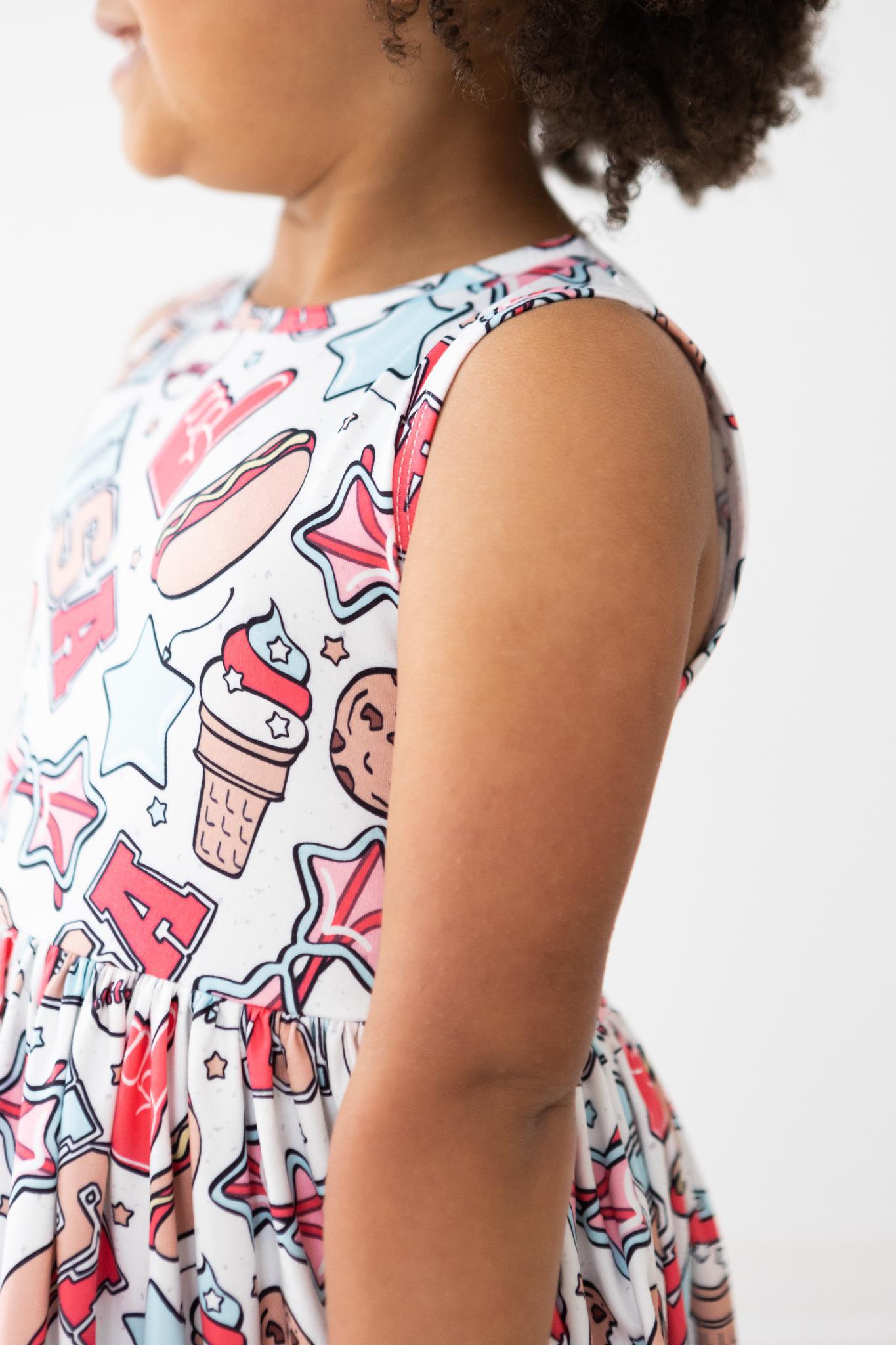 Mila & Rose ® Red, White & BBQ Tank Twirl Dress — lifestyle context
