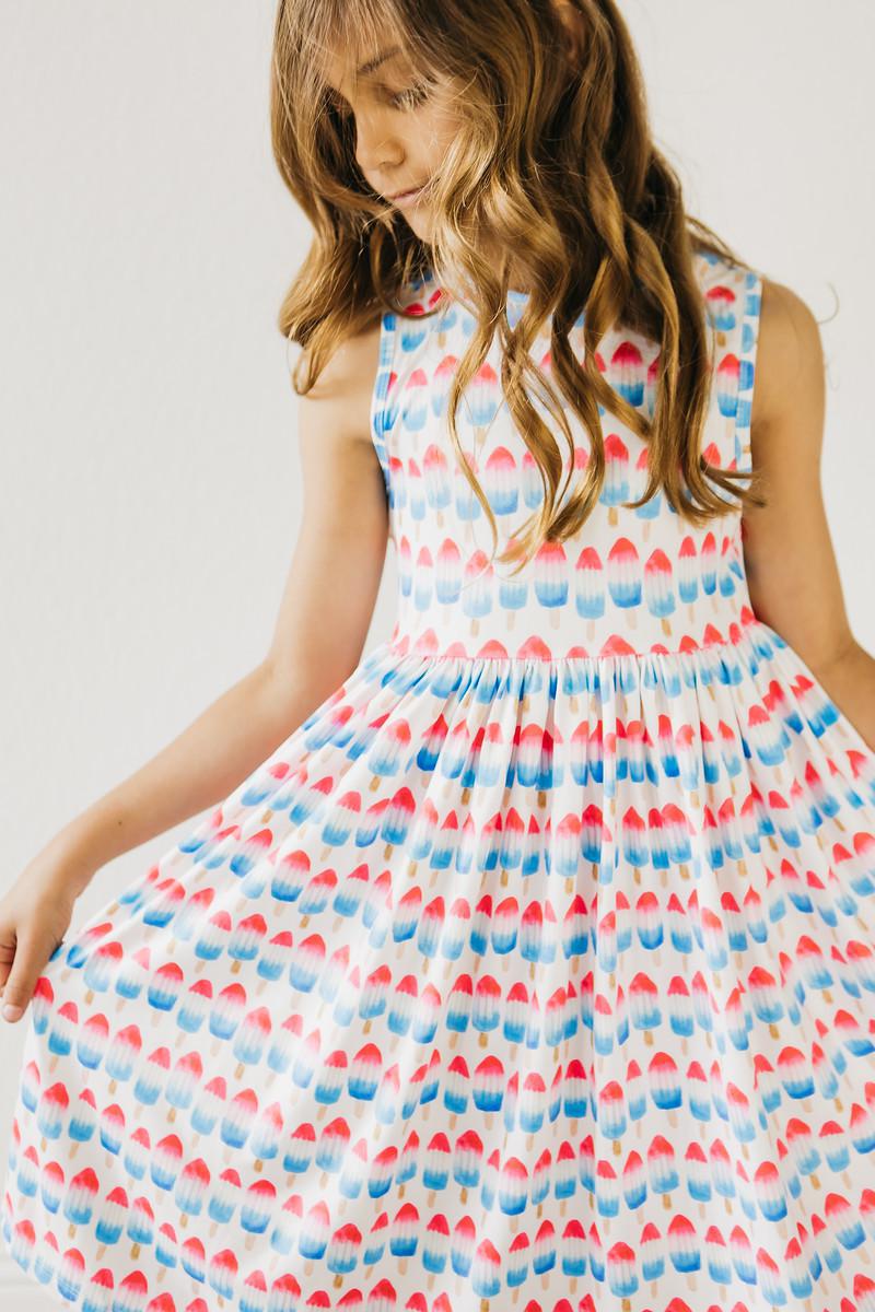 Mila & Rose ® Red, White & Cute Tank Twirl Dress — detail close-up