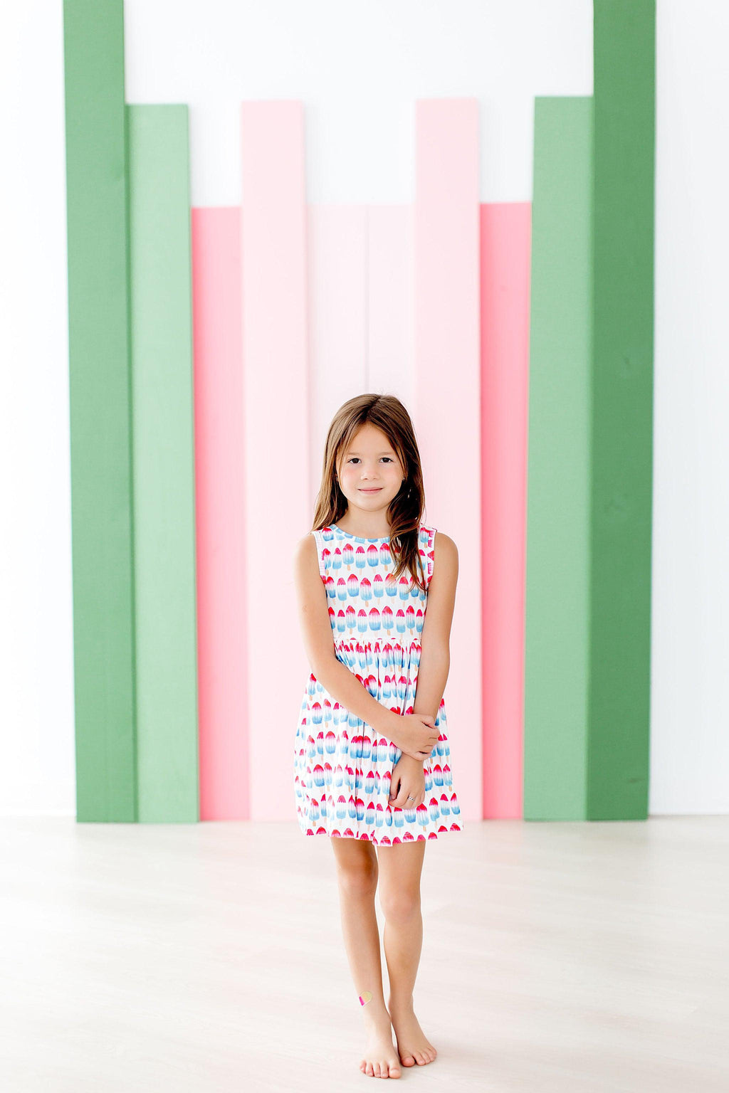 Mila & Rose ® Red, White & Cute Tank Twirl Dress — lifestyle context