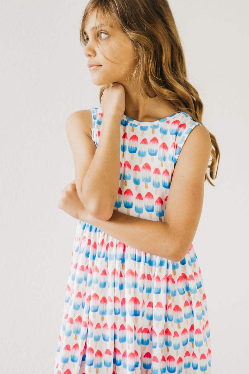 Mila & Rose ® Red, White & Cute Tank Twirl Dress — in-use photo