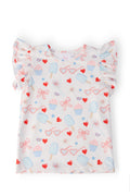 Mila & Rose ® Red, White, & Sweet S/S Ruffle Tee — main product shot
