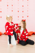 Mila & Rose ® Red/Coconut Heart Cozy Cardigan — main product shot