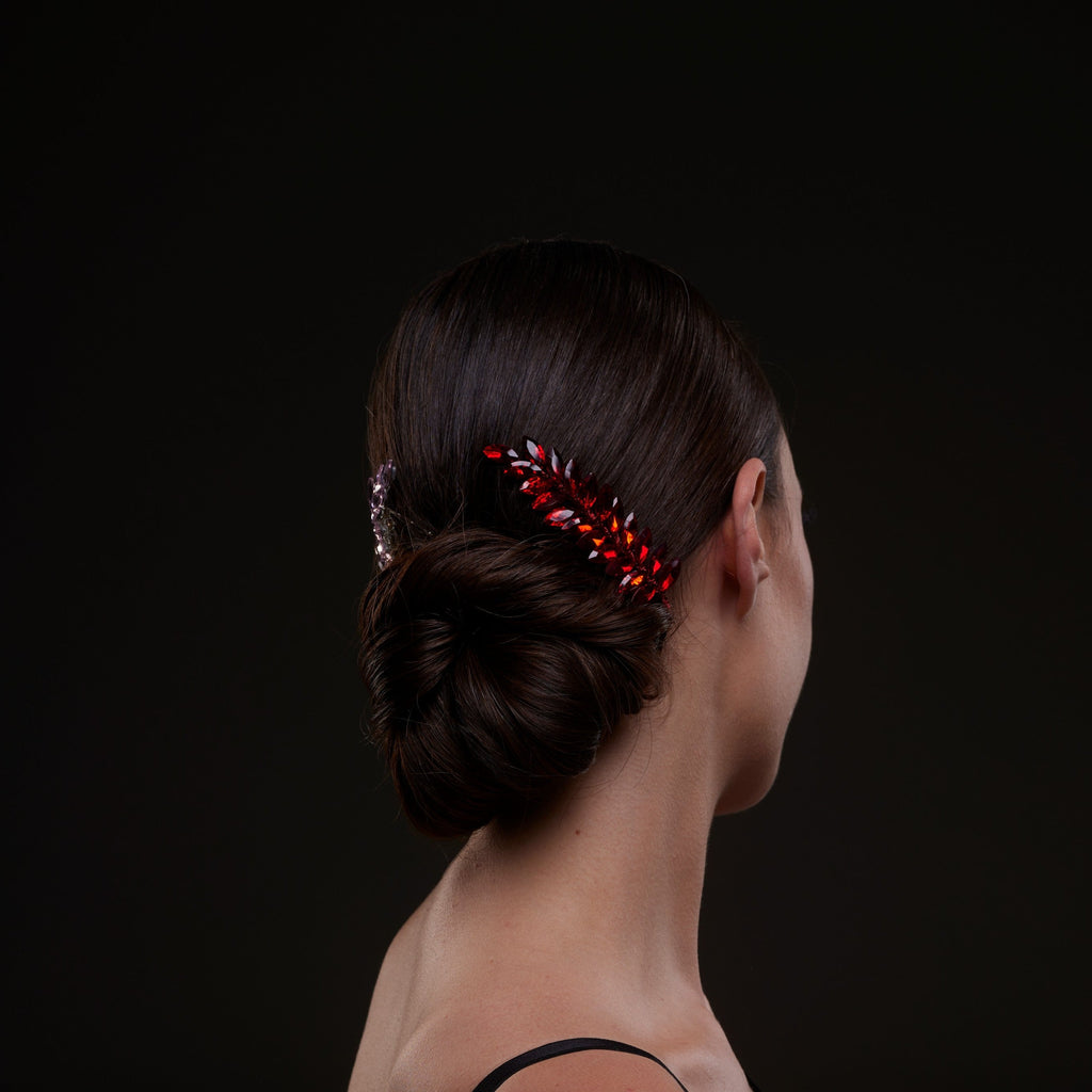Elegant Red Crystal 2-Piece Hair Comb Set – Bridal Port, view 5