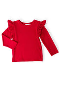 Mila & Rose ® Red L/S Ruffle Tee — main product shot