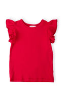 Mila & Rose ® Red S/S Ruffle Tee — main product shot