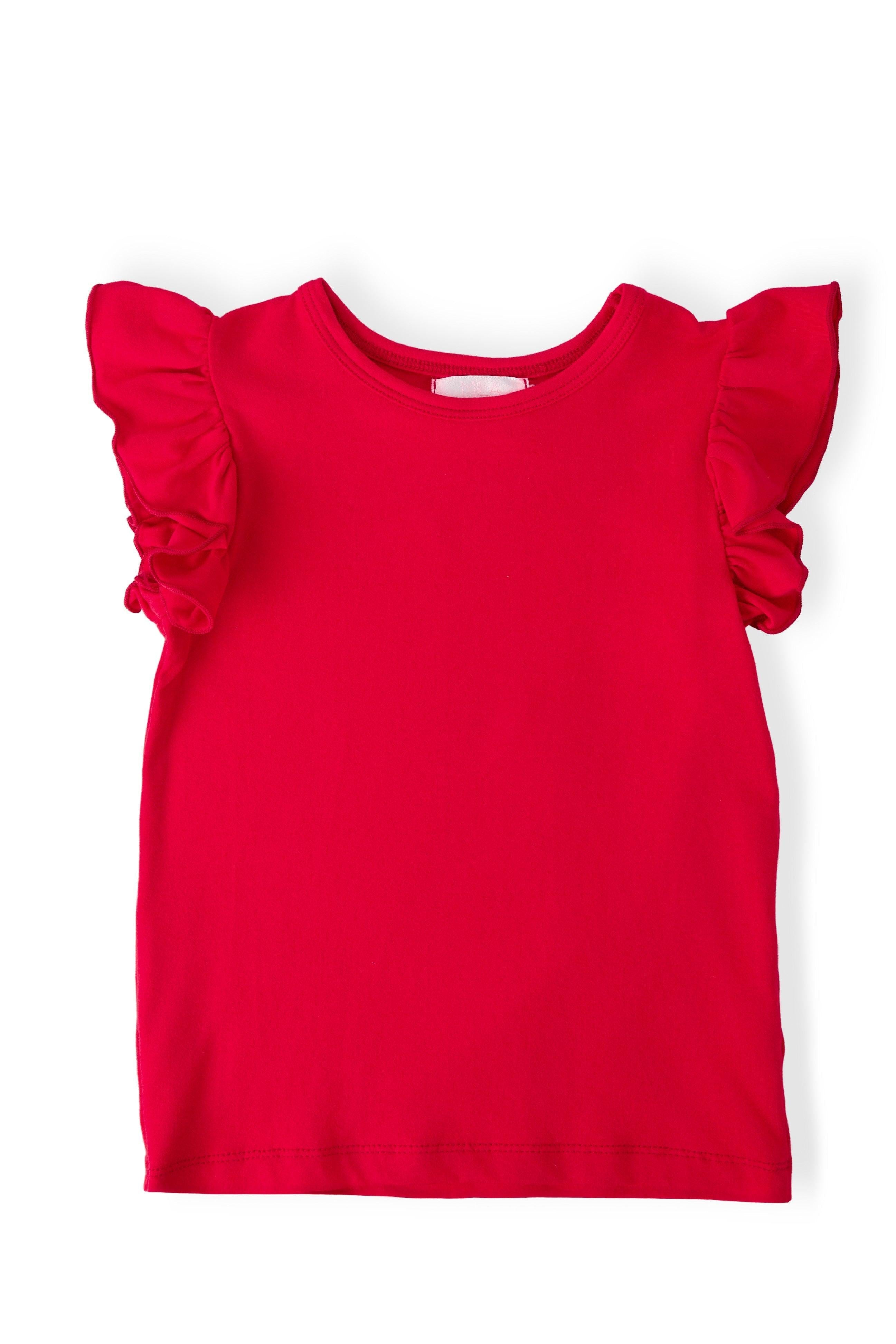 Mila & Rose ® Red S/S Ruffle Tee — main product shot