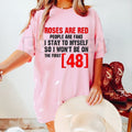 "Red Roses Are Fake" First 48 T-Shirt – People Stay To Myself Realist Graphic Tee, Premium 100% Cotton Solitude Statement Top, Soft Lived-In Heavyweight Street Loyalty Shirt, Made in USA