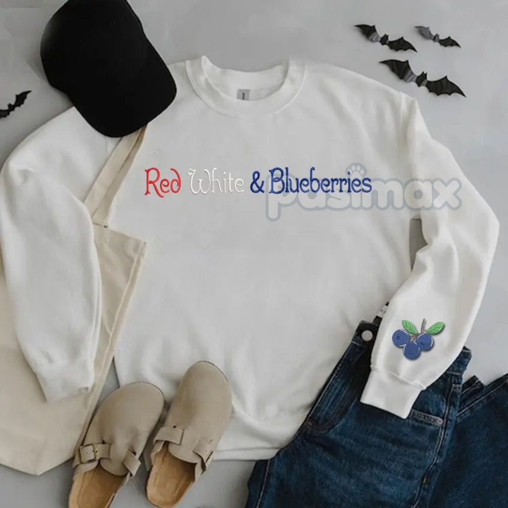 Pasimax Red, White & Blueberries Embroidered Sweatshirt — main product shot