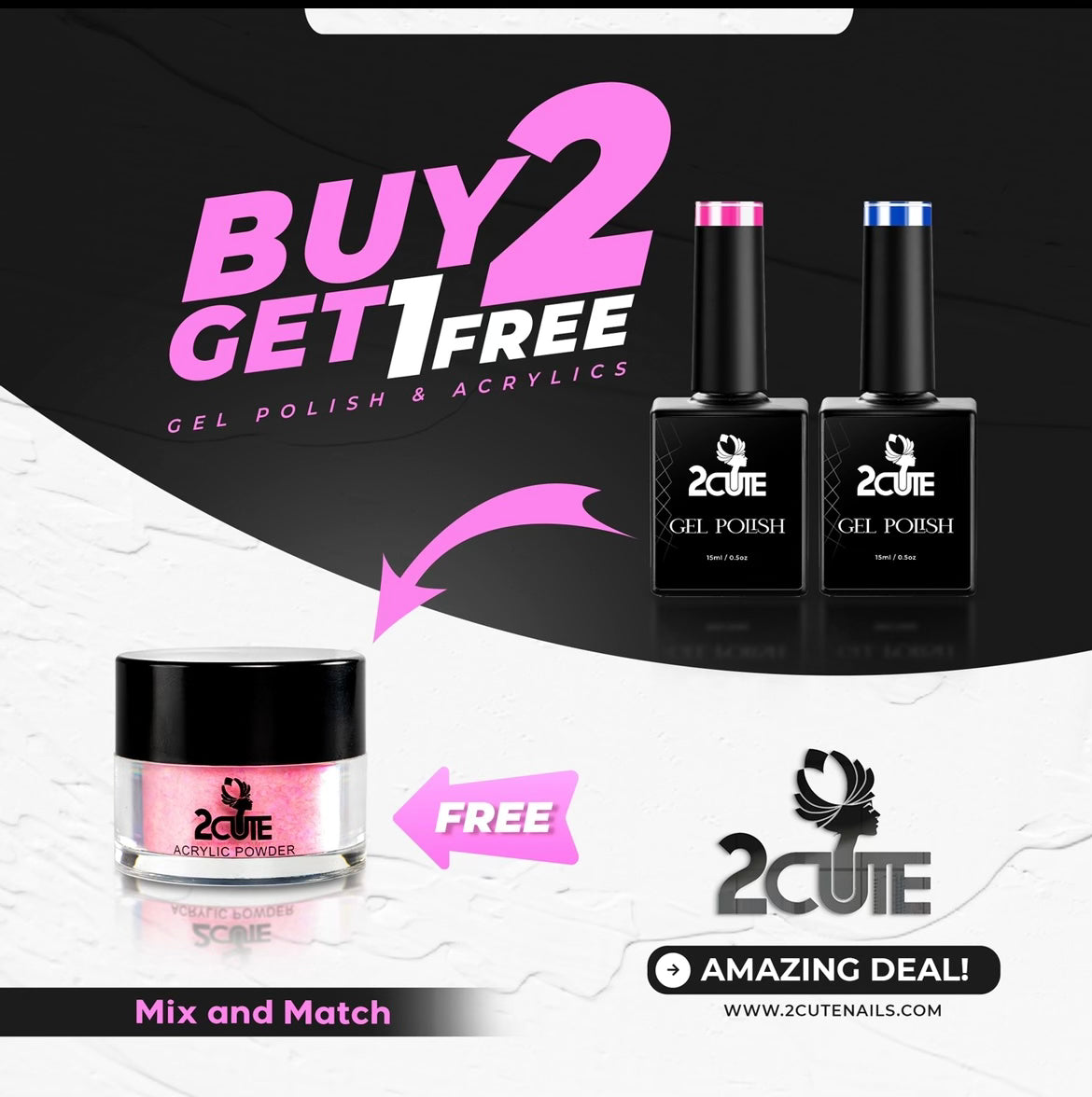 Buy 2 Get 1 FREE – 2Cute Nails