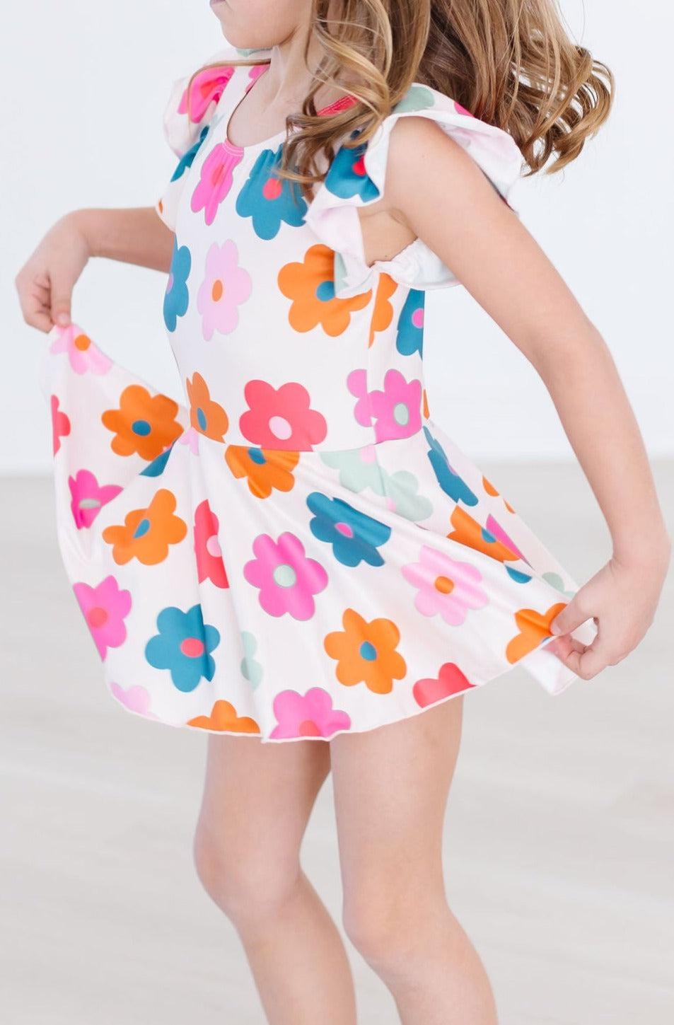 Mila & Rose ® Retro Floral S/S Twirl Leotard — alternative angle