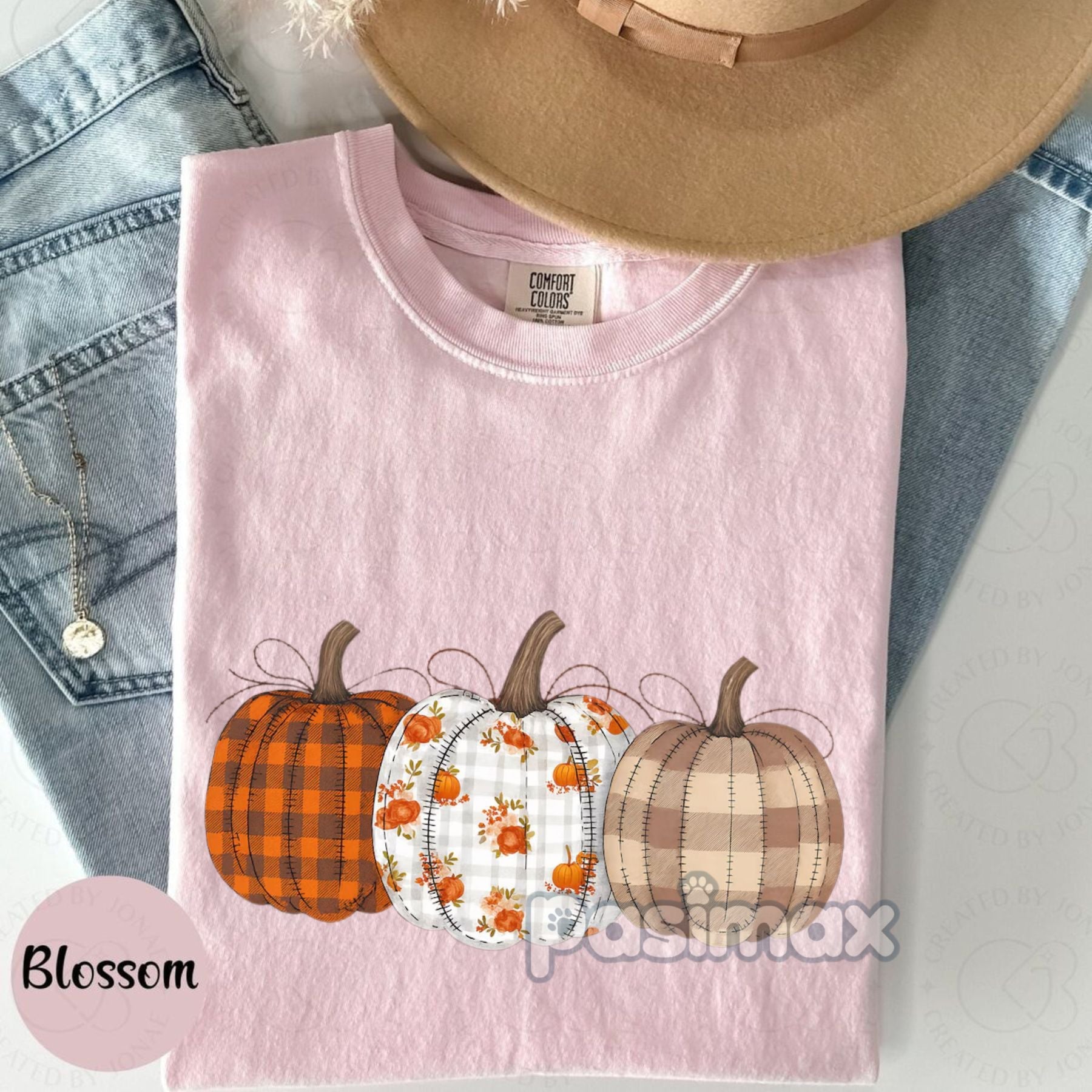 Pasimax Retro Fall Pumpkin Comfort Colors T-shirt — main product shot