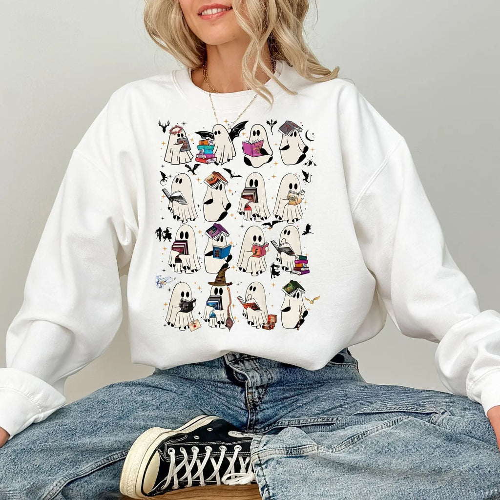 Pasimax Retro Ghost Book Sweatshirt — main product shot