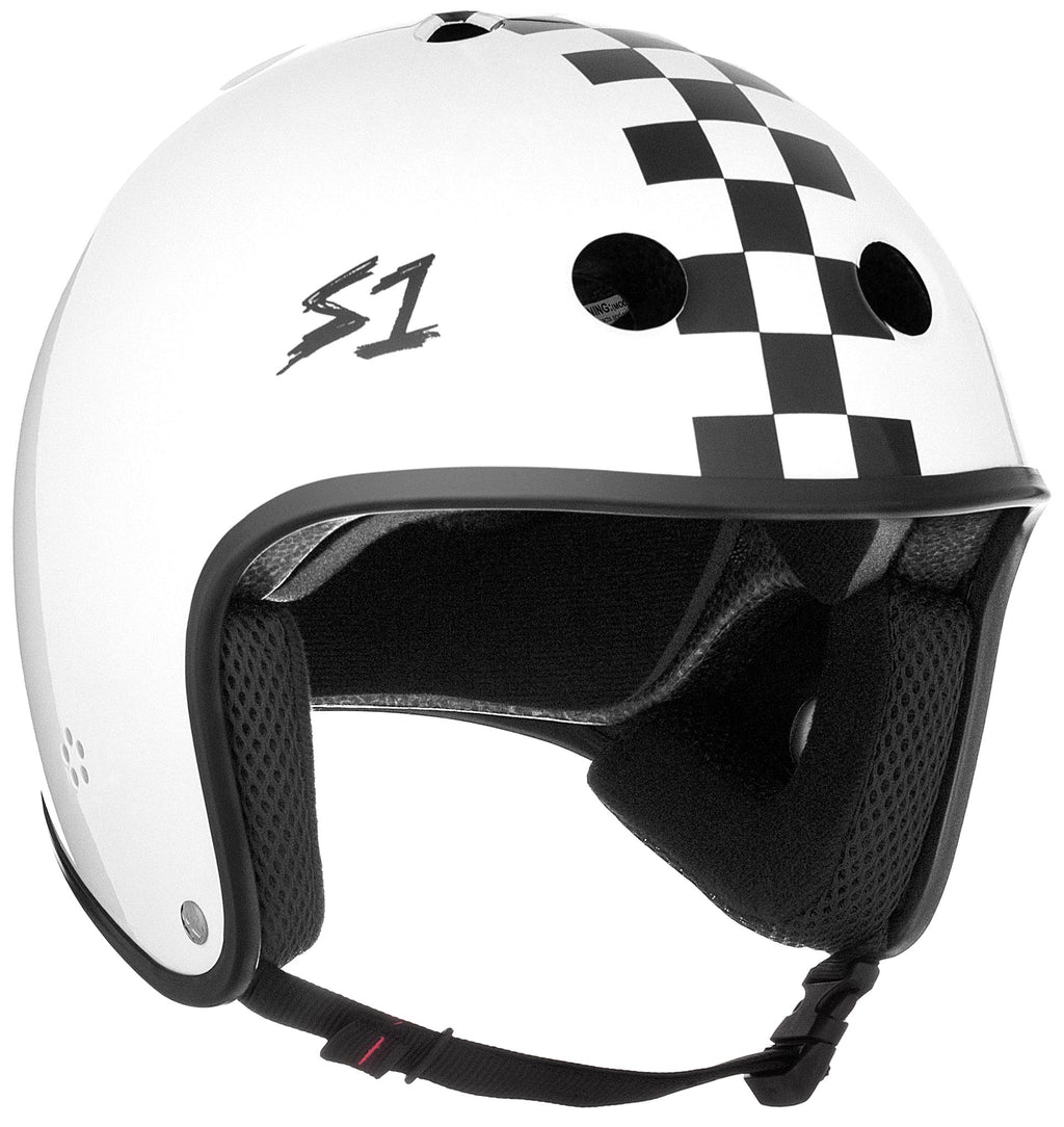 S1 Retro Lifer Helmet - White Gloss/Checkers by Skates USA