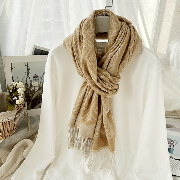 KADOU BOUTIQUE Reversible Winter Scarf — lifestyle context