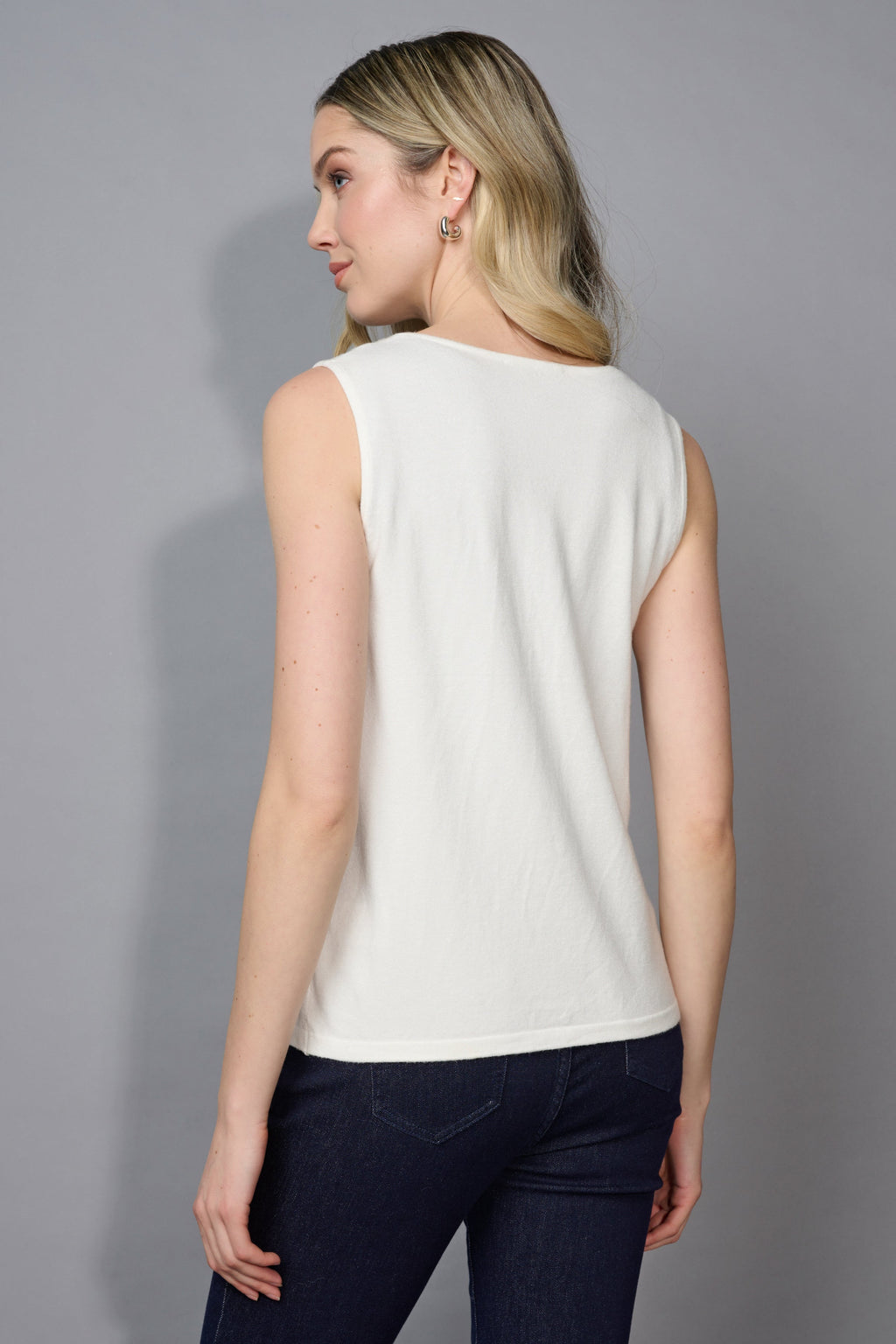 KADOU BOUTIQUE Rhinestone Tank — detail close-up
