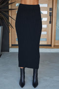 KADOU BOUTIQUE Viscose Rib Pencil Skirt — detail close-up