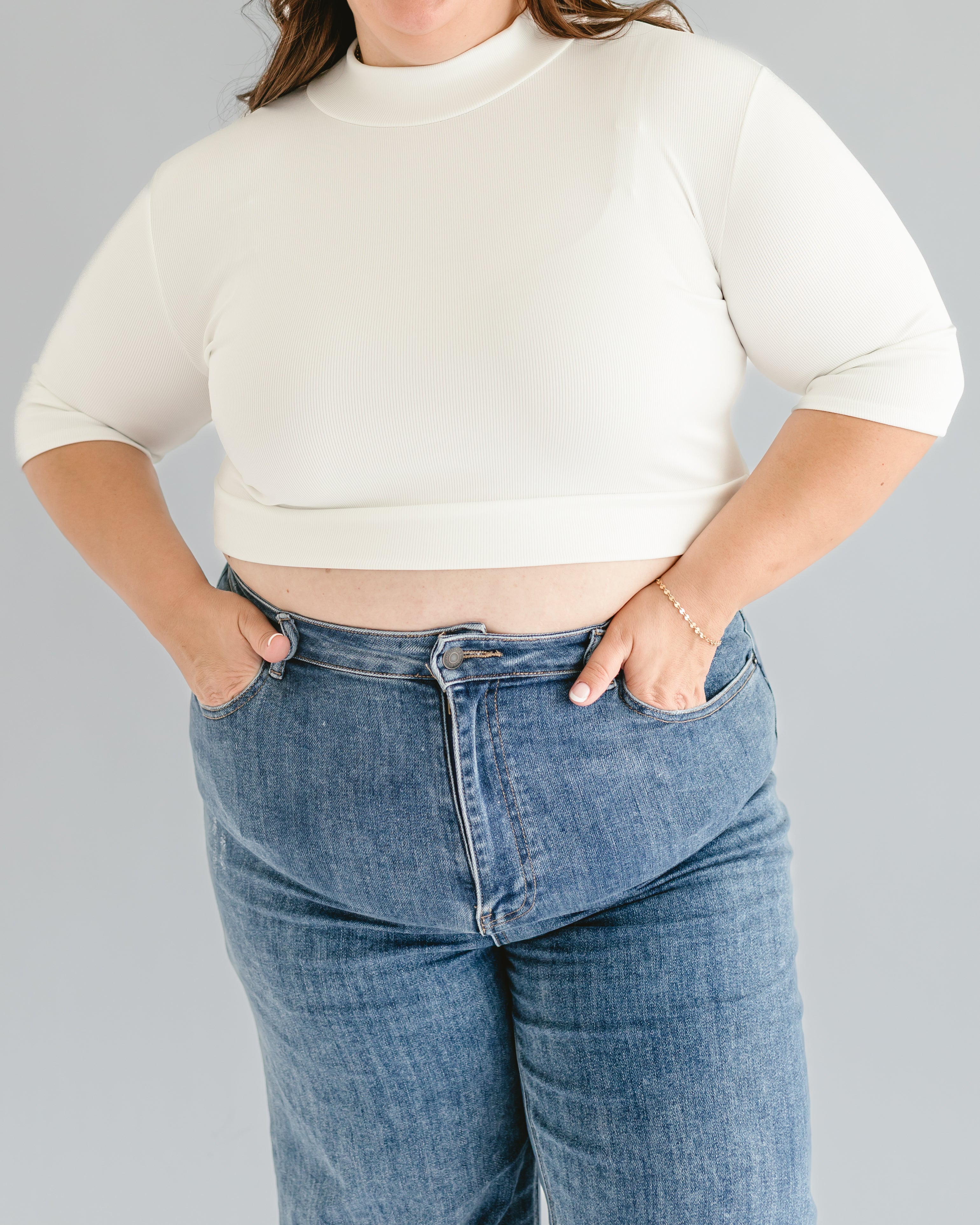 HALFTEE Layering Fashions Ribbed Mock Elbow — main product shot