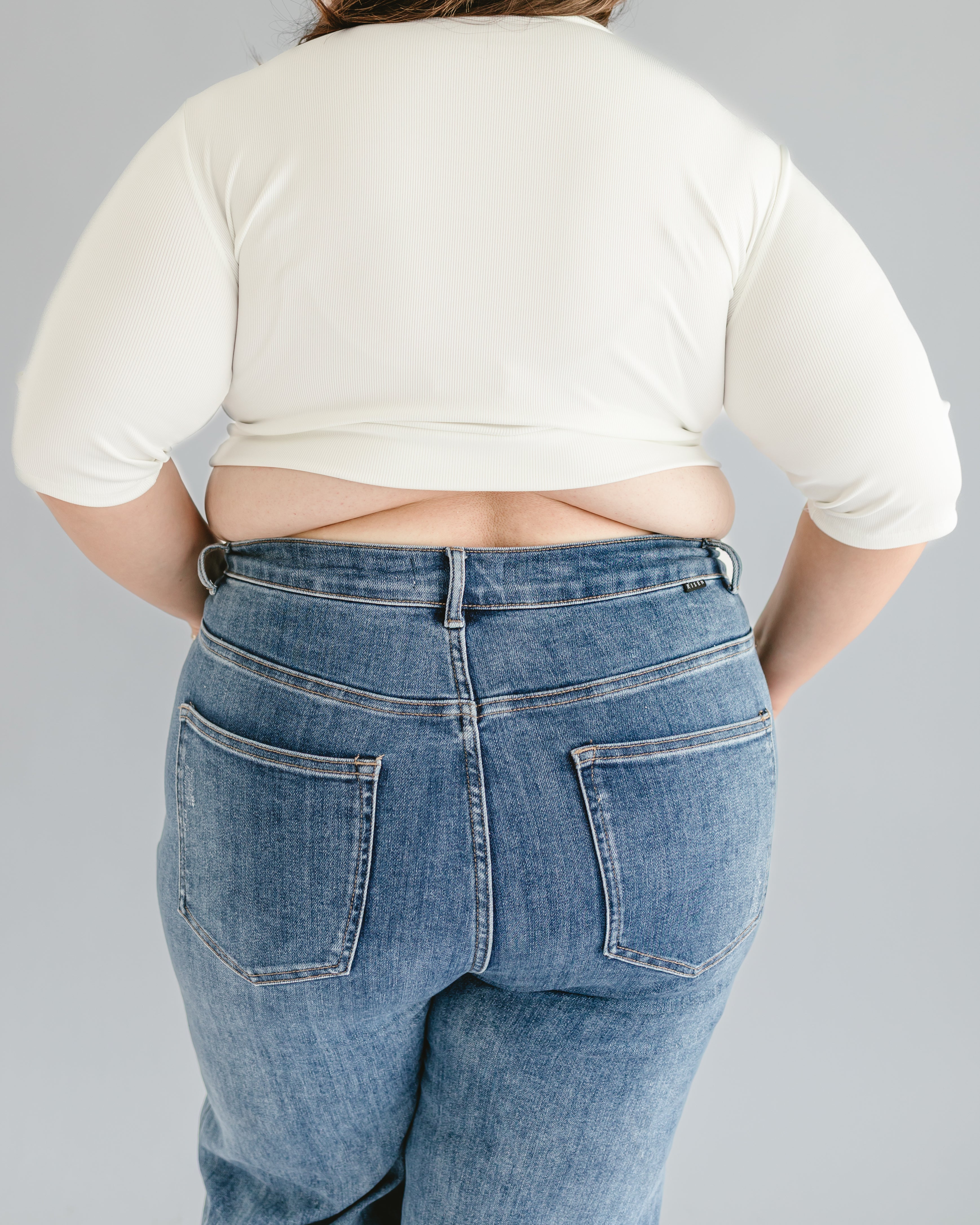 HALFTEE Layering Fashions Ribbed Mock Elbow — lifestyle worn / used context