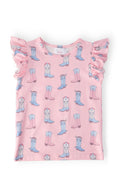 Mila & Rose ® Ribbons & Rodeos S/S Ruffle Tee — main product shot
