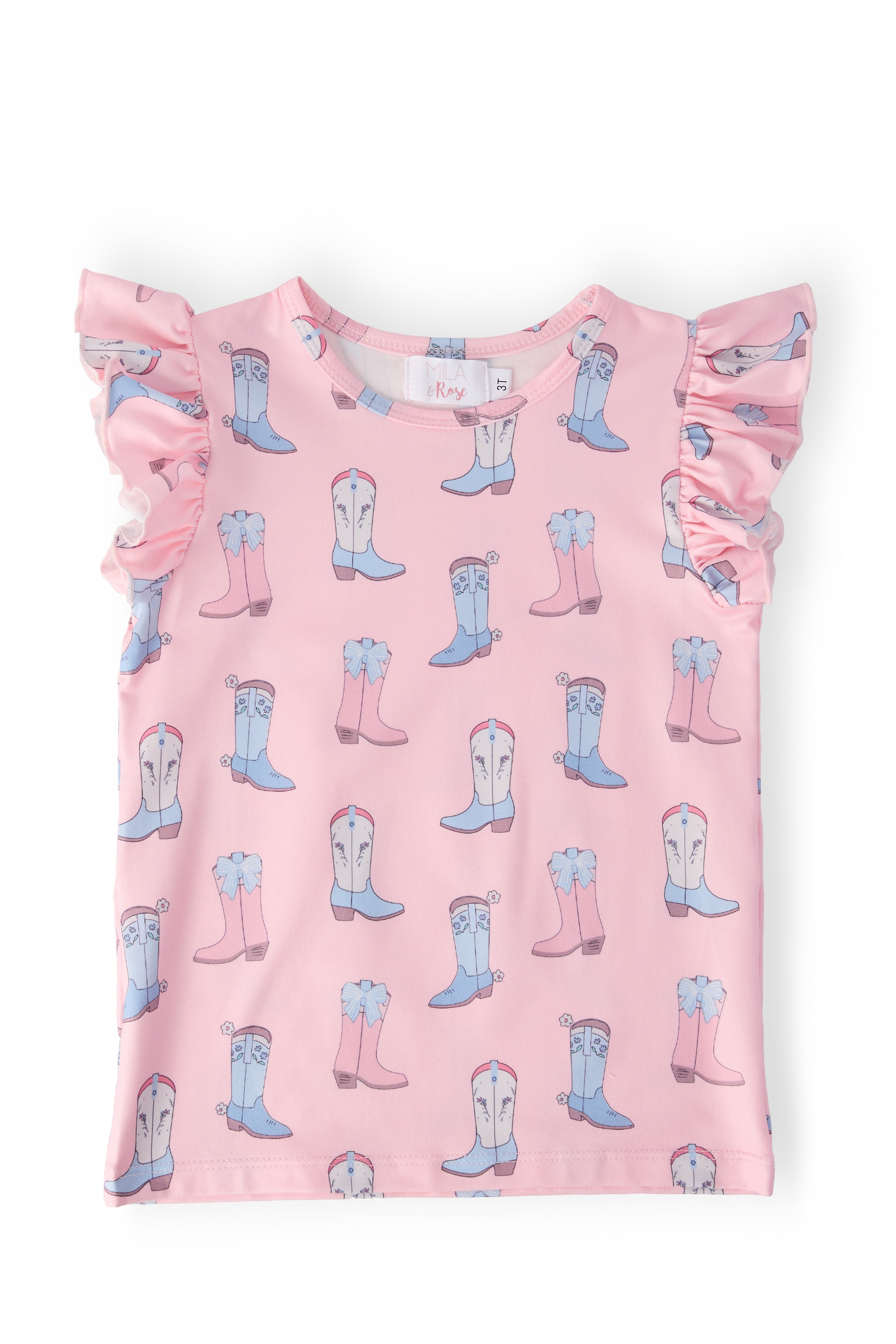 Mila & Rose ® Ribbons & Rodeos S/S Ruffle Tee — main product shot